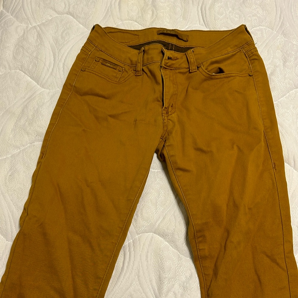 J&C boutique, mustard skinny jeans, size 3, gently worn.